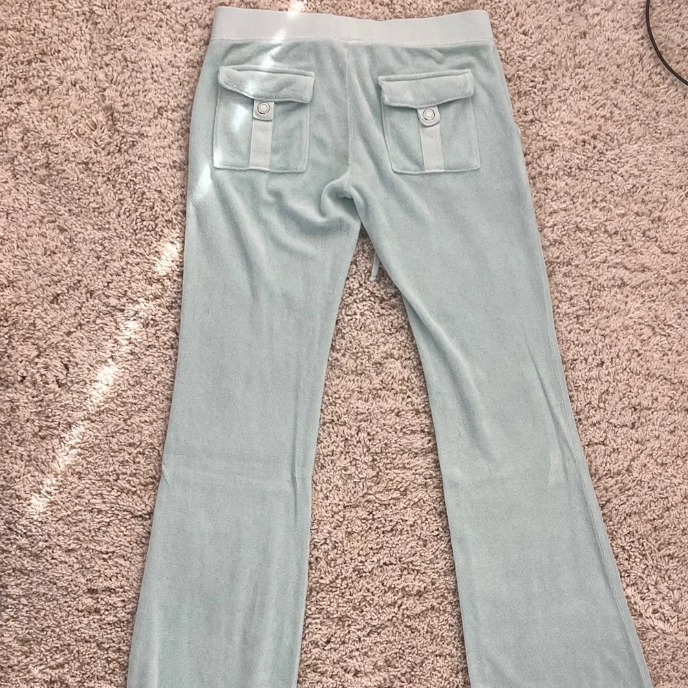 Juicy Couture Terry Light Mint Blue Zip-Up Hoodie (M) and Pants (P) Set - Picture 6 of 7